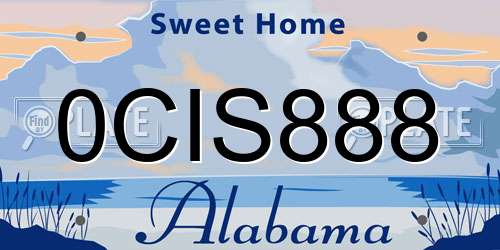 0CIS888 Alabama License Plate