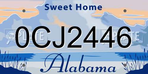 0CJ2446 Alabama License Plate