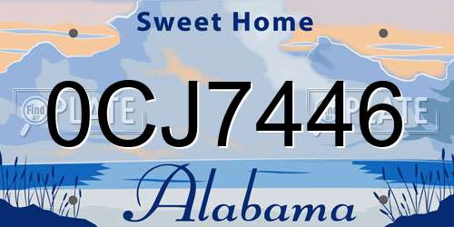 0CJ7446 Alabama License Plate