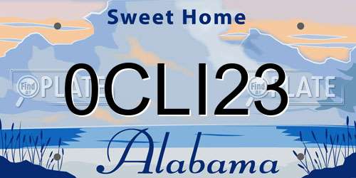 0CLI23 Alabama License Plate