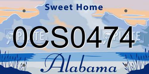 0CS0474 Alabama License Plate