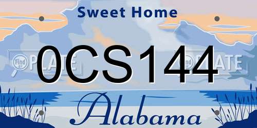 0CS144 Alabama License Plate