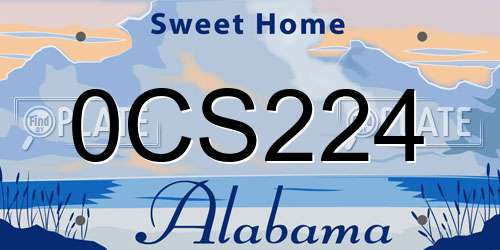 0CS224 Alabama License Plate