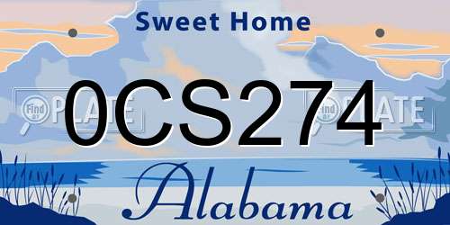 0CS274 Alabama License Plate