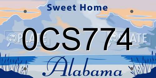 0CS774 Alabama License Plate