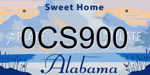 0CS900 Alabama License Plate