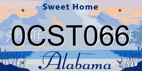 0CST066 Alabama License Plate