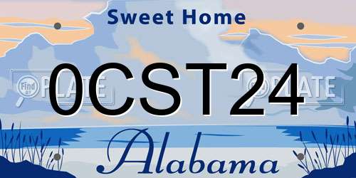 0CST24 Alabama License Plate