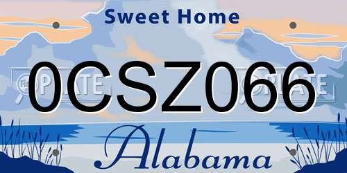 0CSZ066 Alabama License Plate
