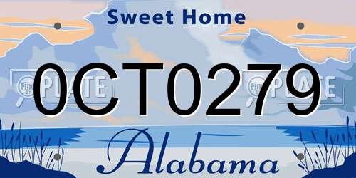 0CT0279 Alabama License Plate