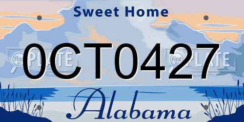 0CT0427 Alabama License Plate