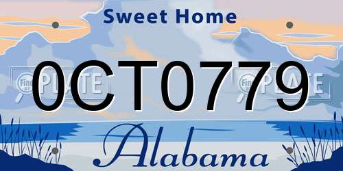 0CT0779 Alabama License Plate