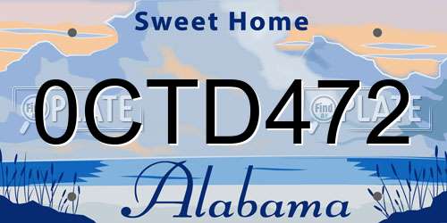 0CTD472 Alabama License Plate
