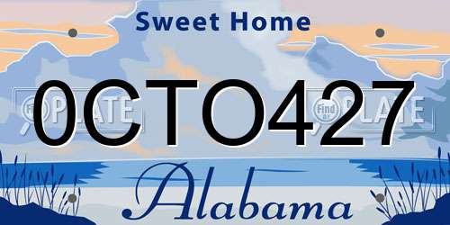 0CTO427 Alabama License Plate