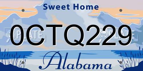 0CTQ229 Alabama License Plate