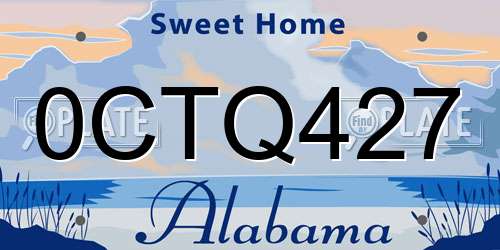 0CTQ427 Alabama License Plate