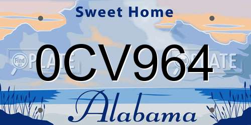 0CV964 Alabama License Plate