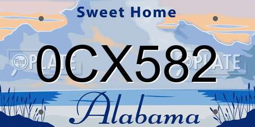 0CX582 Alabama License Plate