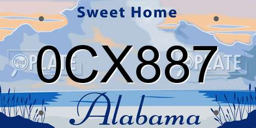 0CX887 Alabama License Plate