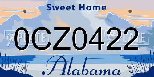 0CZ0422 Alabama License Plate