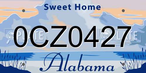 0CZ0427 Alabama License Plate