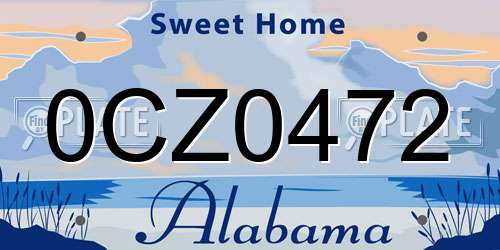 0CZ0472 Alabama License Plate