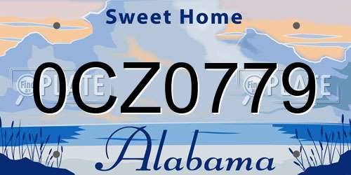 0CZ0779 Alabama License Plate