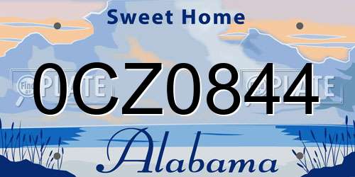 0CZ0844 Alabama License Plate