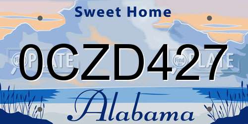 0CZD427 Alabama License Plate