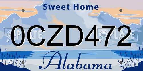 0CZD472 Alabama License Plate