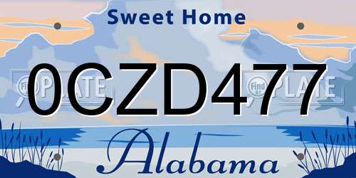 0CZD477 Alabama License Plate