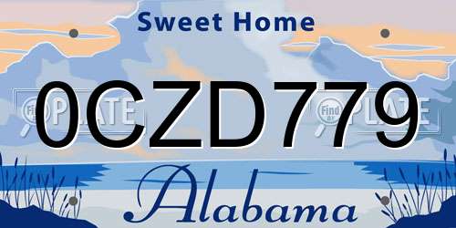 0CZD779 Alabama License Plate