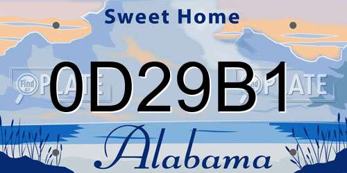 0D29B1 Alabama License Plate