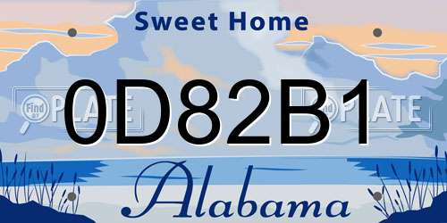 0D82B1 Alabama License Plate