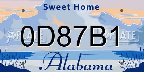 0D87B1 Alabama License Plate