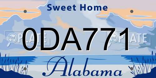 0DA771 Alabama License Plate