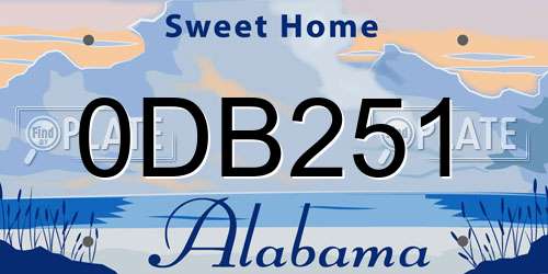 0DB251 Alabama License Plate