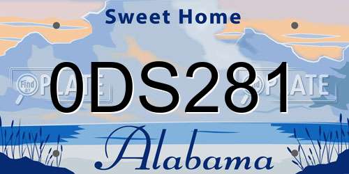 0DS281 Alabama License Plate