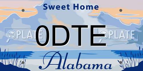 0DTE Alabama License Plate