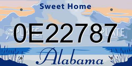 0E22787 Alabama License Plate