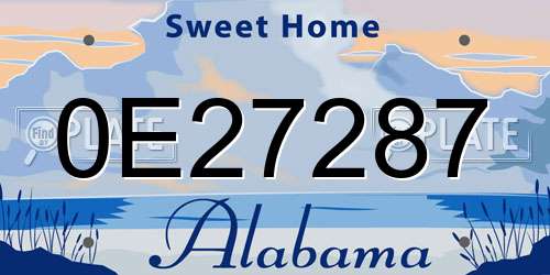 0E27287 Alabama License Plate