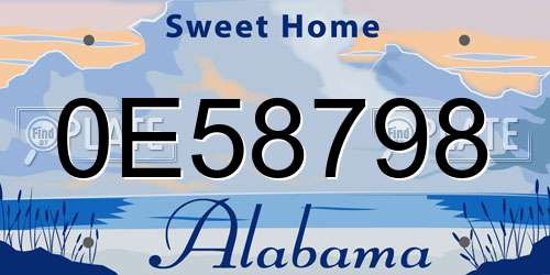 0E58798 Alabama License Plate