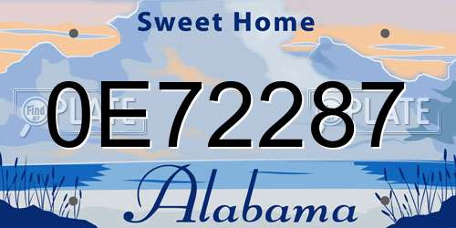 0E72287 Alabama License Plate