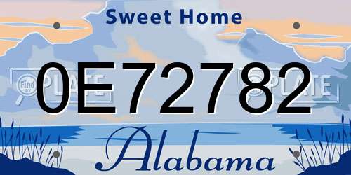 0E72782 Alabama License Plate