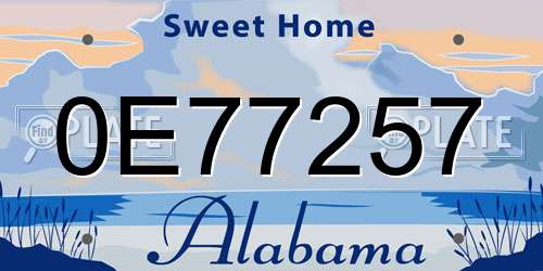 0E77257 Alabama License Plate