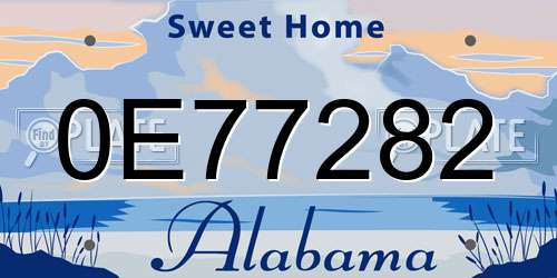 0E77282 Alabama License Plate