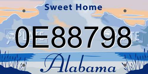 0E88798 Alabama License Plate
