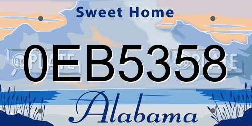 0EB5358 Alabama License Plate