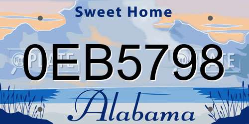 0EB5798 Alabama License Plate