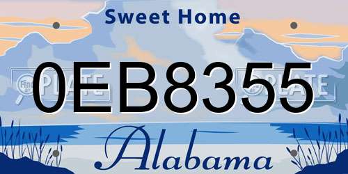 0EB8355 Alabama License Plate